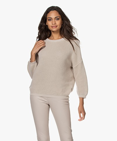 by-bar Milou Ribbed Cotton Sweater - Sand Stone