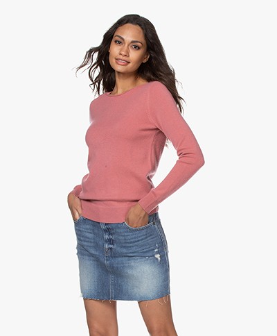 Repeat Cashmere Boat Neck Pullover - Dusty Rose