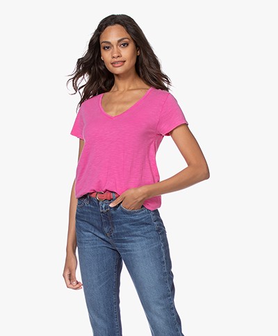 American Vintage Jacksonville V-neck T-shirt - Vintage Pink