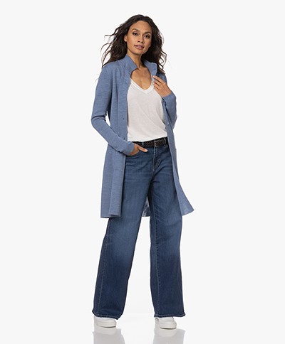 Belluna Vinci Wool Blend Button-through Cardigan - Jeans