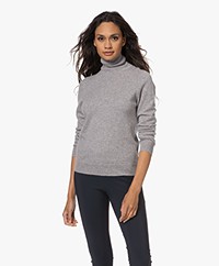Repeat Organic Cashmere Turtleneck Sweater - Light Grey