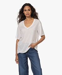 Closed Korte Mouwen V-hals T-shirt - Ivory