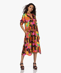 LaSalle Printed Colorblock Silk Tunic Dress - Milan