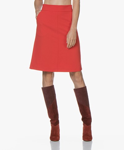 Kyra & Ko Ilvy Crepe Jersey Skirt - Red