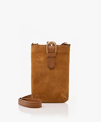 Vanessa Bruno Multifunctional Suede Phone Pouch - Ambre 