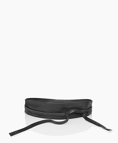 Kyra & Ko Leeloo Lambs Leather Tie Belt - Graphite
