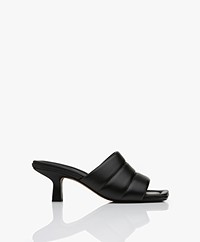 Vince Ceil Leather Quilted Mules - Black