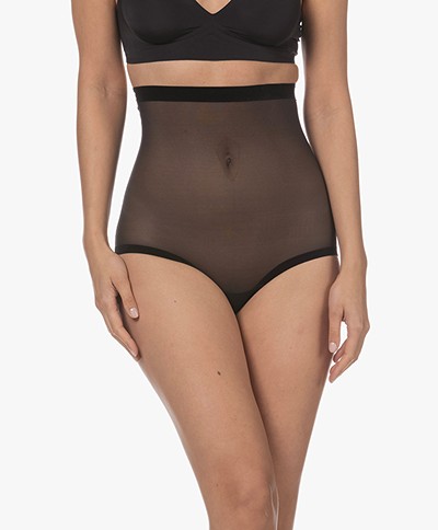 Wolford Tulle Control Panty High Waist - Zwart