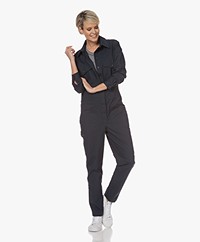 Woman by Earn Brianna Paper Cotton Jumpsuit - Navy
