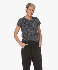 rag & bone All Over Luipaardprint Pima Katoenen T-shirt - Zwart Multi