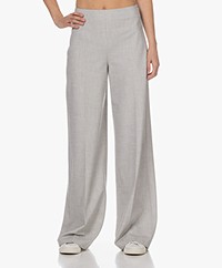 Drykorn Before Viscosemix Twill Pantalon met Wijde Pijpen - Grijs