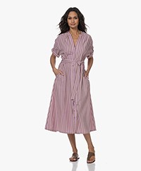 XÍRENA Liora Poplin Striped A-line Dress - Pink/Fig 