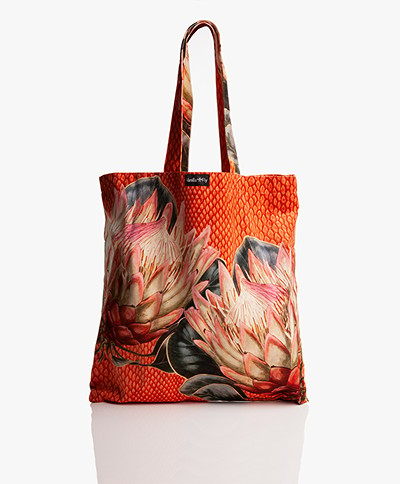 VanillaFly Velvet Tote Bag - Protea
