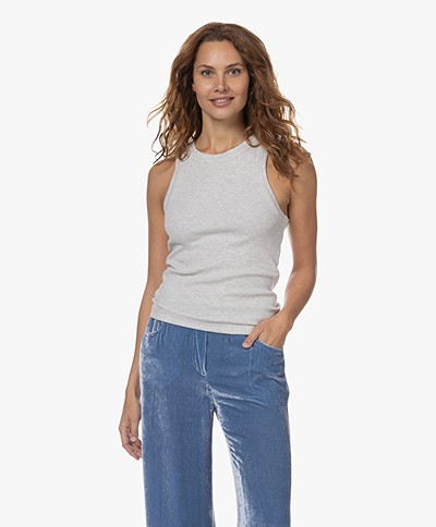 Citizens of Humanity Isabel Ribbed Lyocell Blend Tank Top - Heather Grey