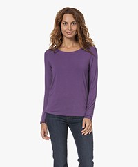 Repeat Stretch-Viscose Jersey Long Sleeve - Amethyst