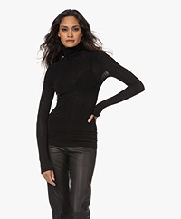 GAI+LISVA Anna Wool Blend Turtleneck Sweater - Black