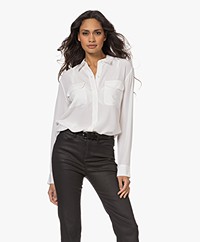 Equipment Signature Washed-silk Blouse - Bright White