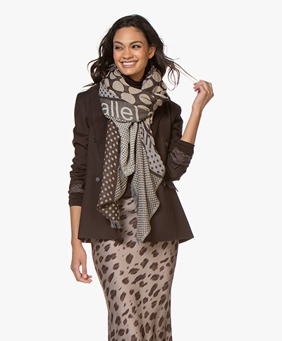 LaSalle Viscose Scarf with Dots - Brown/Beige