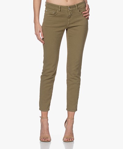 Closed Baker Mid-rise Slim-fit Twill Pants - Green Umber