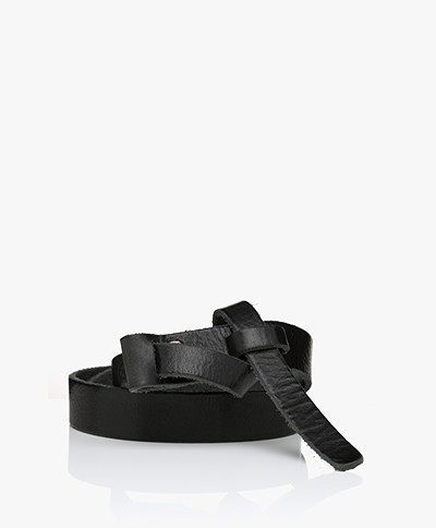 Pomandère Leather Pull-through Belt - Black