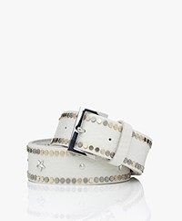 Zadig & Voltaire Starlight Leather Belt - Off-white