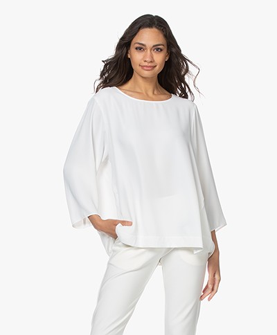 Woman by Earn Amelie Oversized Crepe Blouse - Off-white