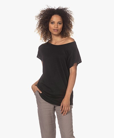 Neeve The Noa Linen T-shirt - Essential Black