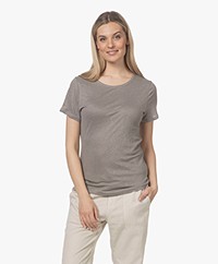 by-bar Luna Linnen Slub Jersey T-shirt - Steel Grey 