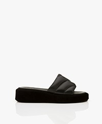 ATP Atelier Bergamo Nappa Leather Platform Sandals - Black