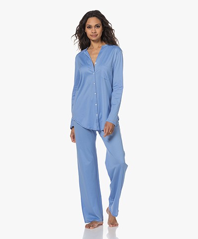 HANRO Cotton Deluxe Longsleeve Pyjamaset - Azurine