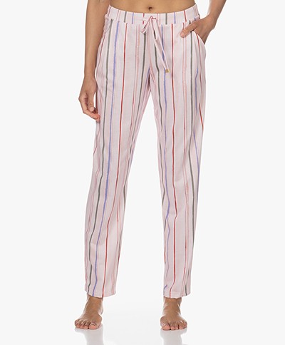 HANRO Sleep & Lounge Printed Jersey Pants - Painted Stripe