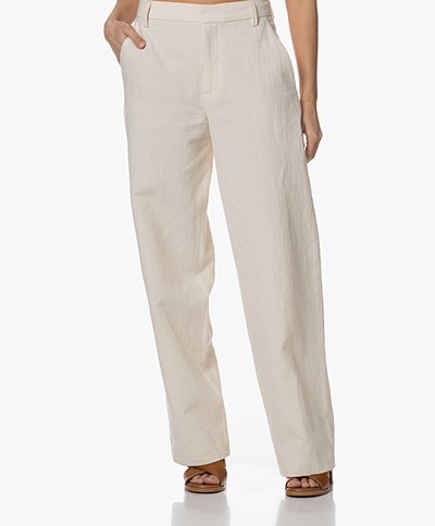 Closed Jurdy Cotton and Linen Blend Pants - Ivory