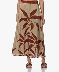 DIEGA Jabo Satin Printed Skirt - Rouge