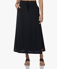 JapanTKY Ruby Travel Jersey A-line Skirt - Black Blue