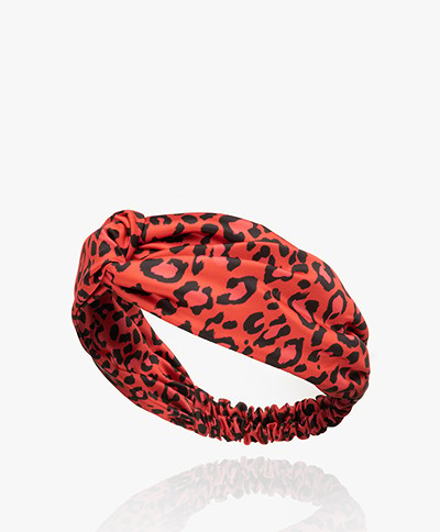 WOUF Leopard Satin Headband - Red 
