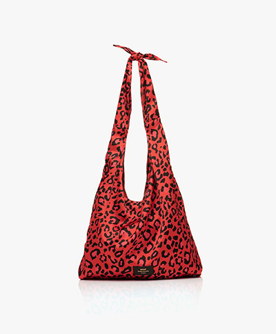 WOUF Leopard Satin Totebag - Red