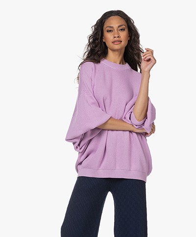 I Love Mr Mittens Oversized Balloon Sleeve Sweater - Lilac