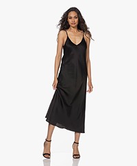 Resort Finest Satin Midi Slip Dress - Black