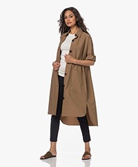 Woman by Earn Lux Paper Cotton Shirt Dress - Camel 