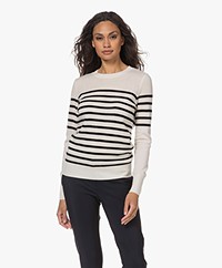 Vanessa Bruno Trudy Woolen Striped Sweater - Ecru/Black