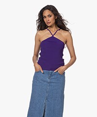IRO Arina Rib Knitted Top with Crossed Straps - Ultra Violet
