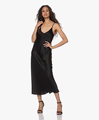 Resort Finest Satin Midi Slip Dress - Black