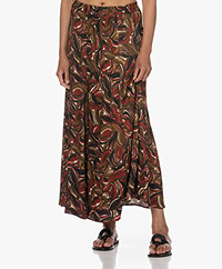 Diega Jesto Printed Satin Maxi Skirt - Multi-color