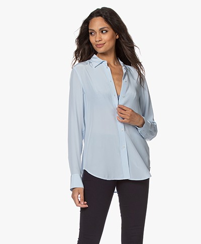 Filippa K Classic Silk Shirt - Atlantic Blue
