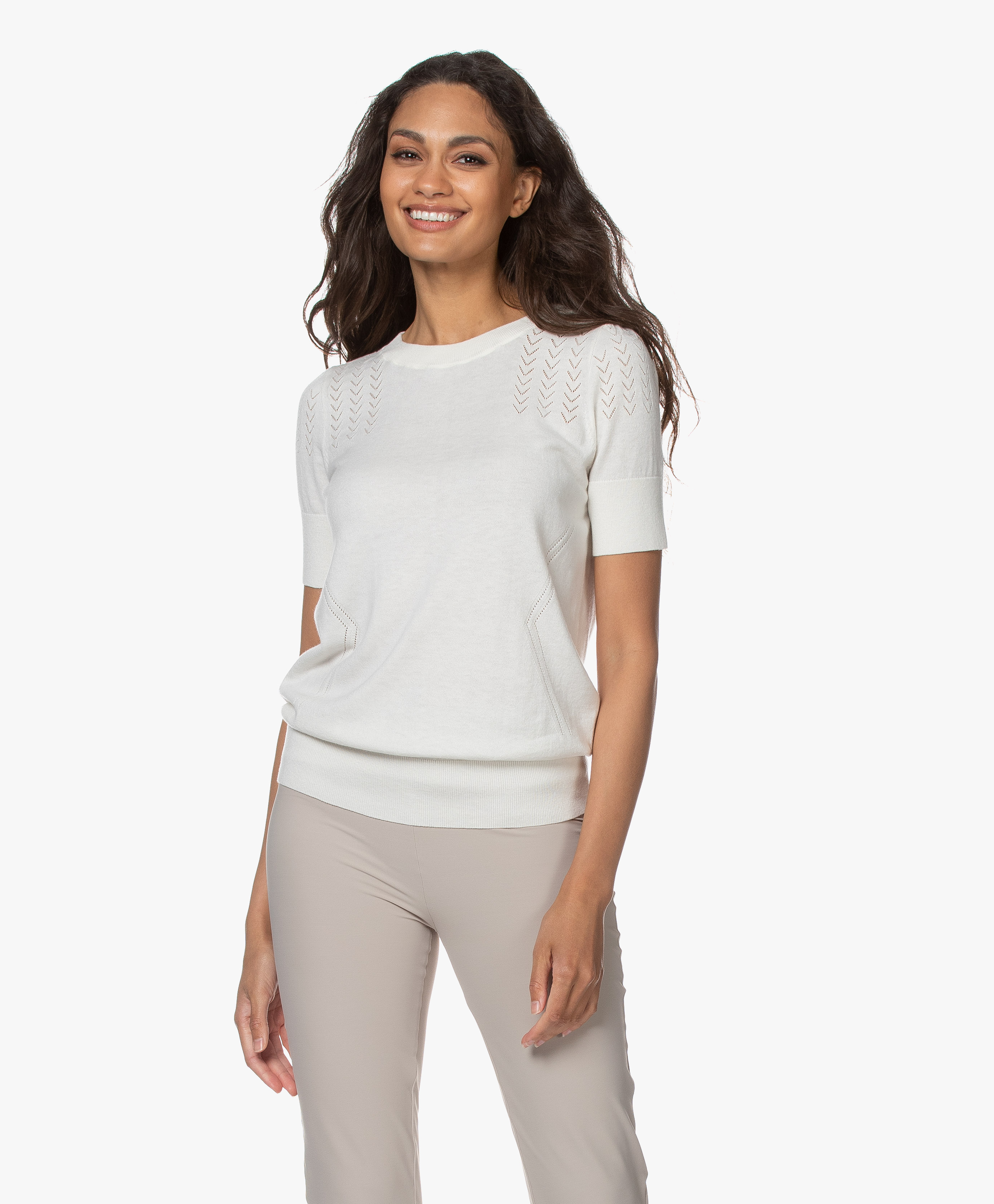 ivory short sleeve sweater