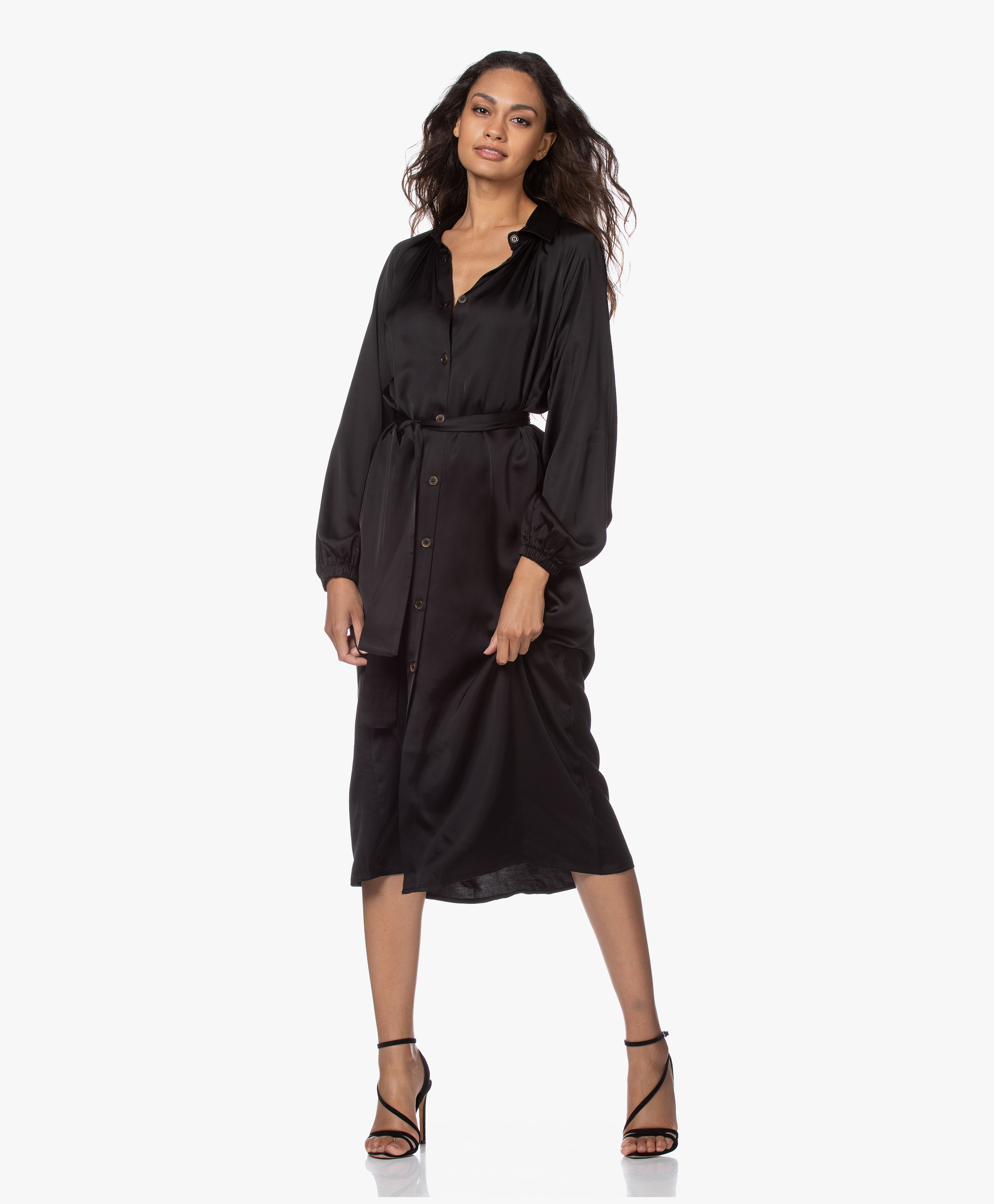 silky shirt dress