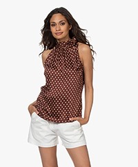 Plein Publique Le Verdun Viscose Strikhals Top - Sienna