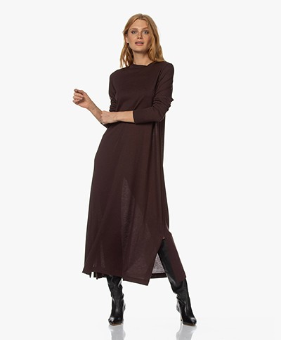 Drykorn Ilrini Modal Jersey Maxi A-line Dress - Mahogany