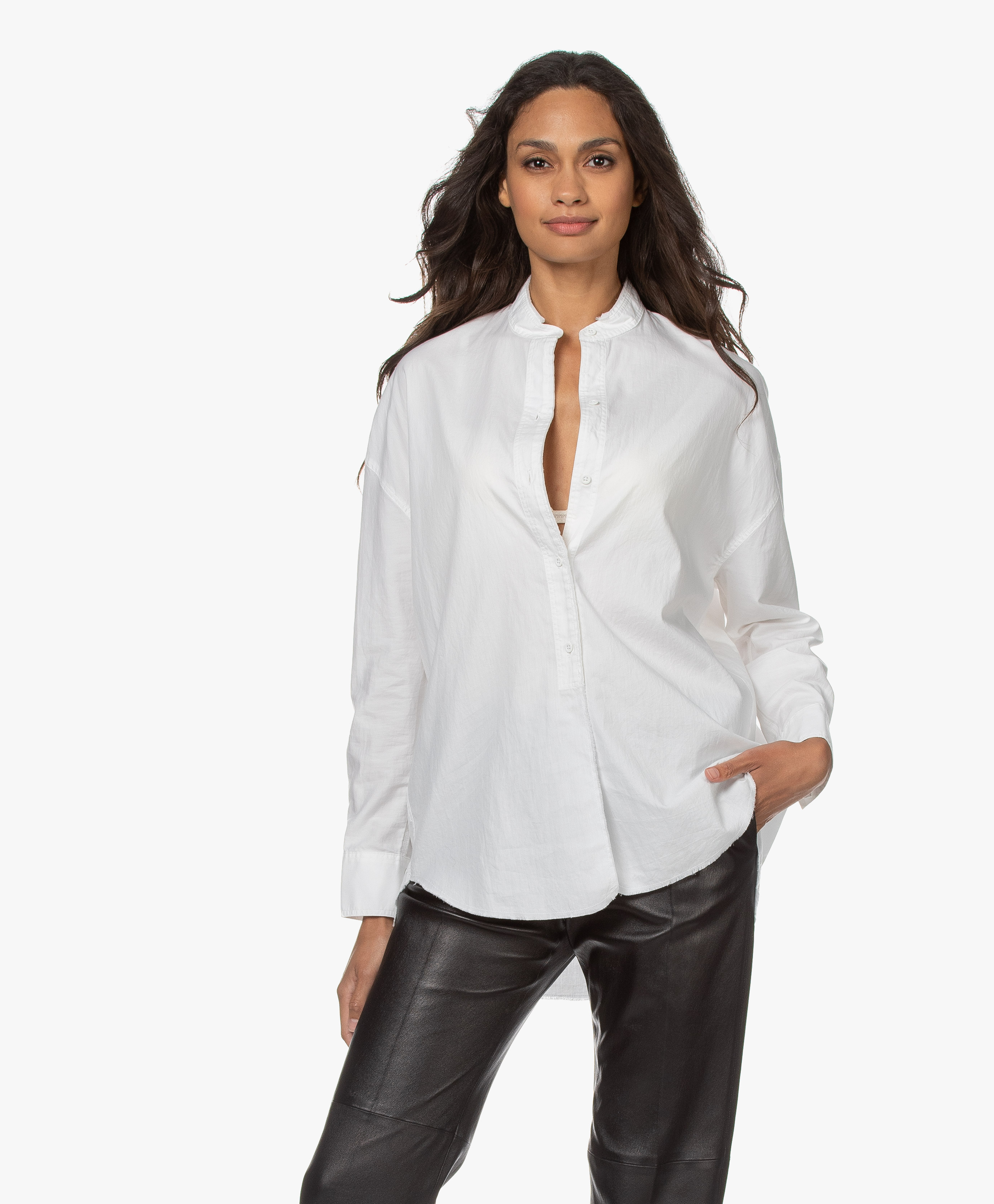 classic white blouse with collar