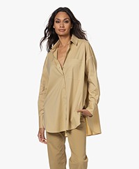 Repeat Oversized Cotton Blend Blouse - Mustard